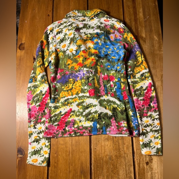 Floral Anthropologie Multicolor Knit Blazer/Cardigan Jacket - Women XS - Picture 3 of 4